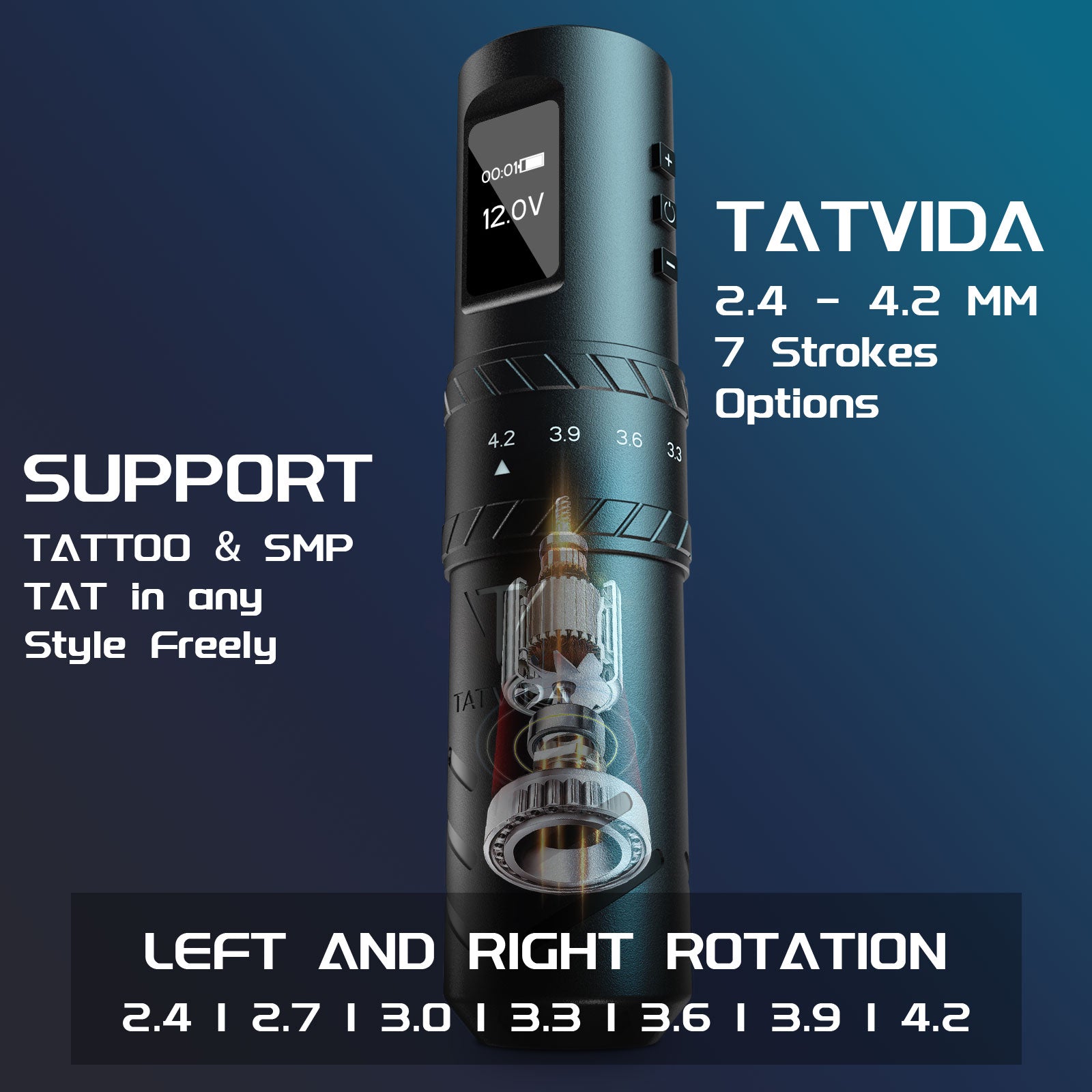 Utopian Kabellos V1 Wireless Tattoo Pen Machine(Blue) – Aarika Tattoo Supply