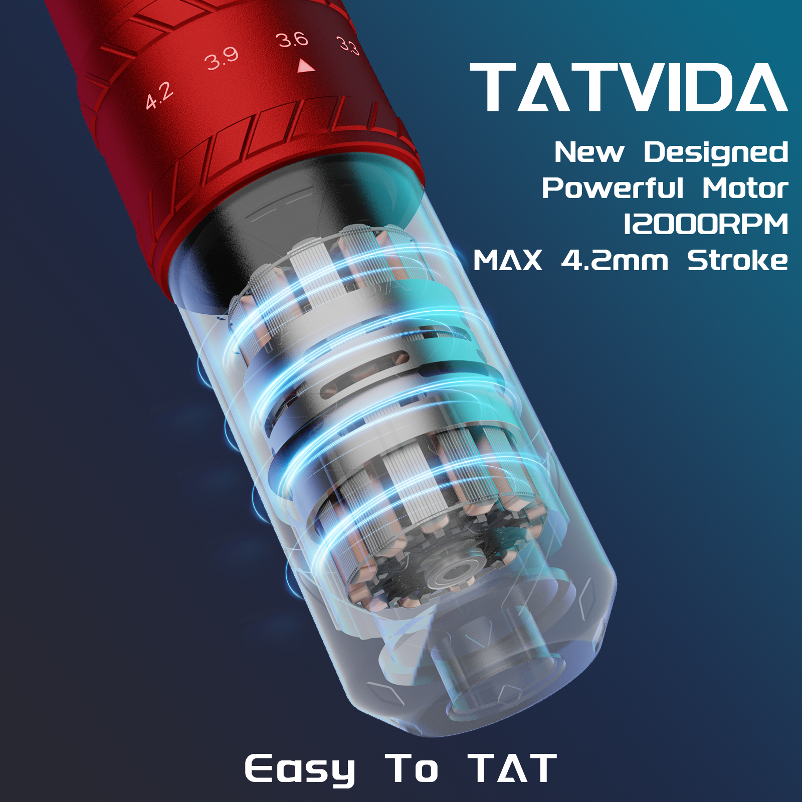 TATVIDA Wireless Tattoo Machine with New Designed Powerful Motor