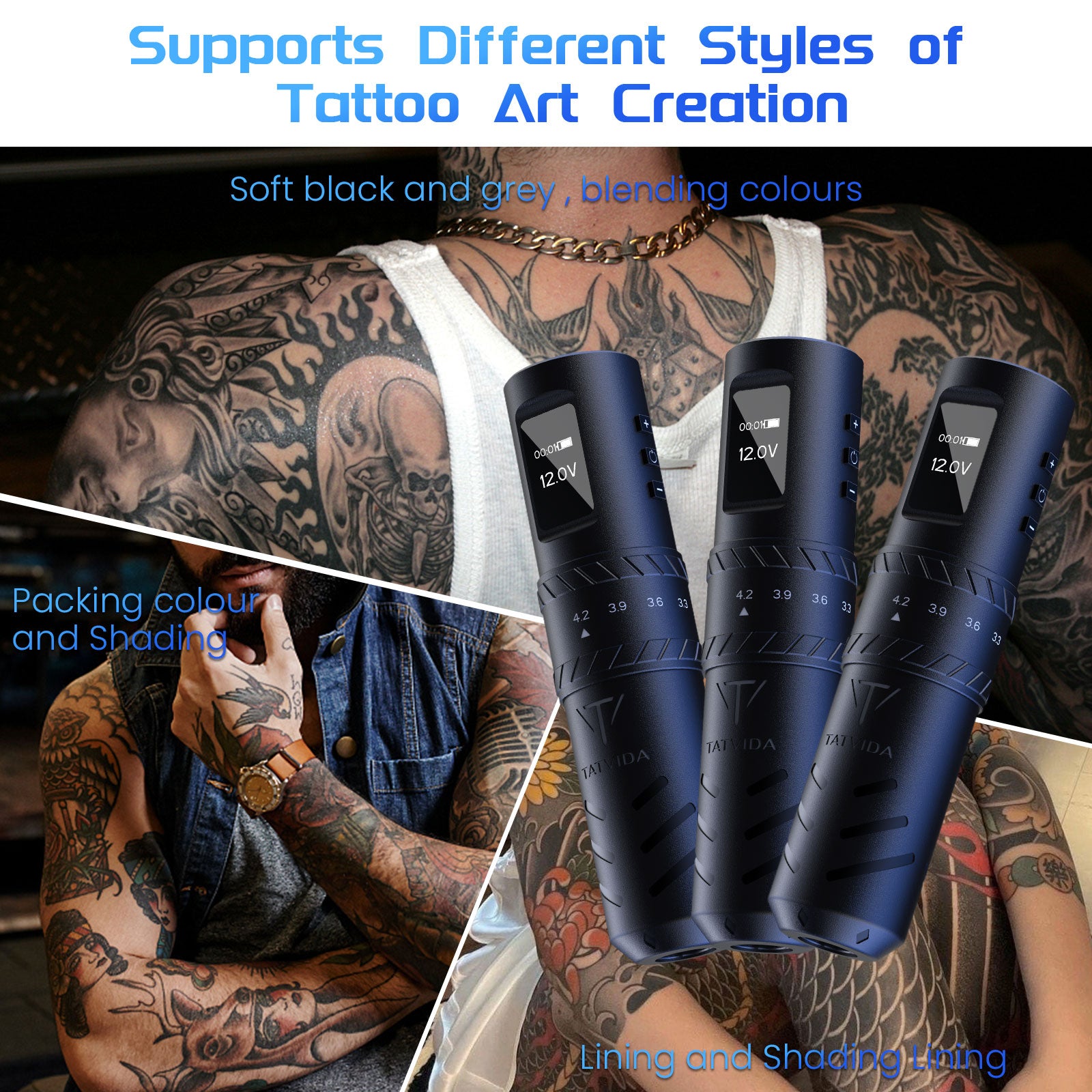 Supports Different Styles of Tattoo Art Creation